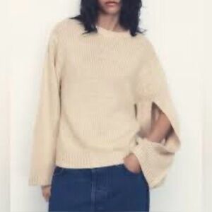 NEW. ZARA alpaca cream sweater Collection 12 Season A/W 2022